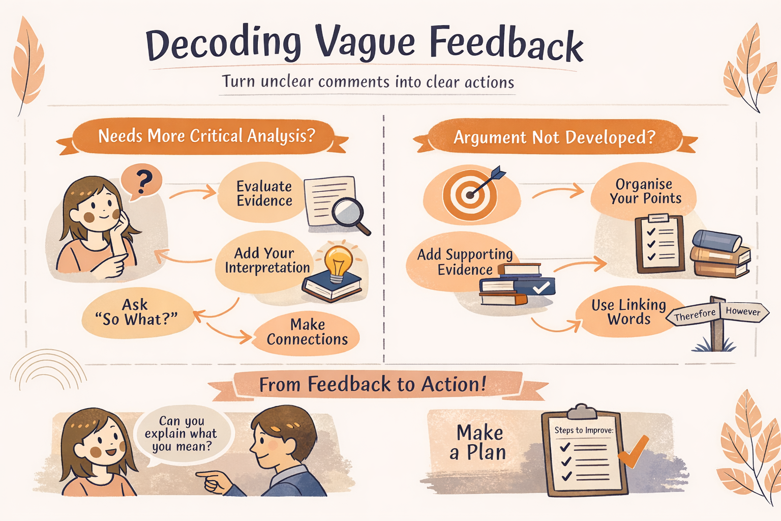 Decoding vague supervisor feedback diagram