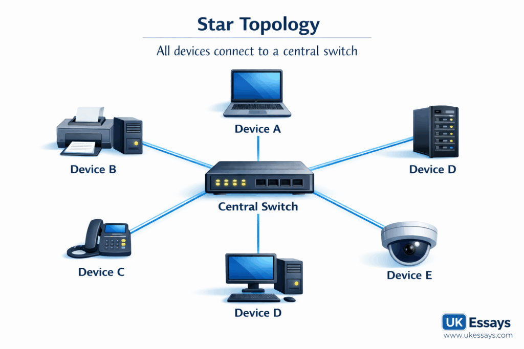 A standard star topology diagram